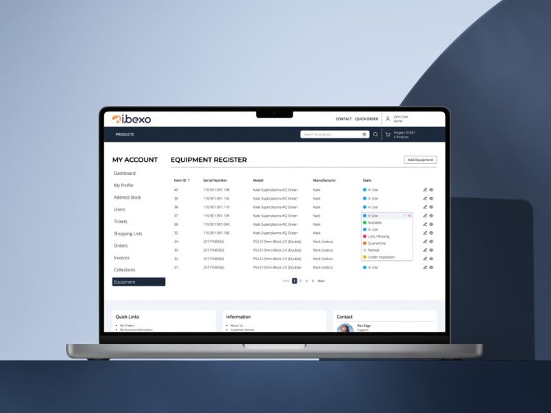 Registre des équipements, tout ce que possèdent les clients en un seul endroit
